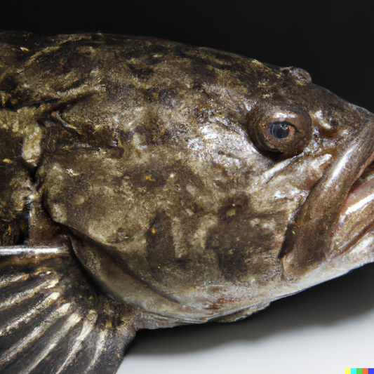 Big lingcod head close up