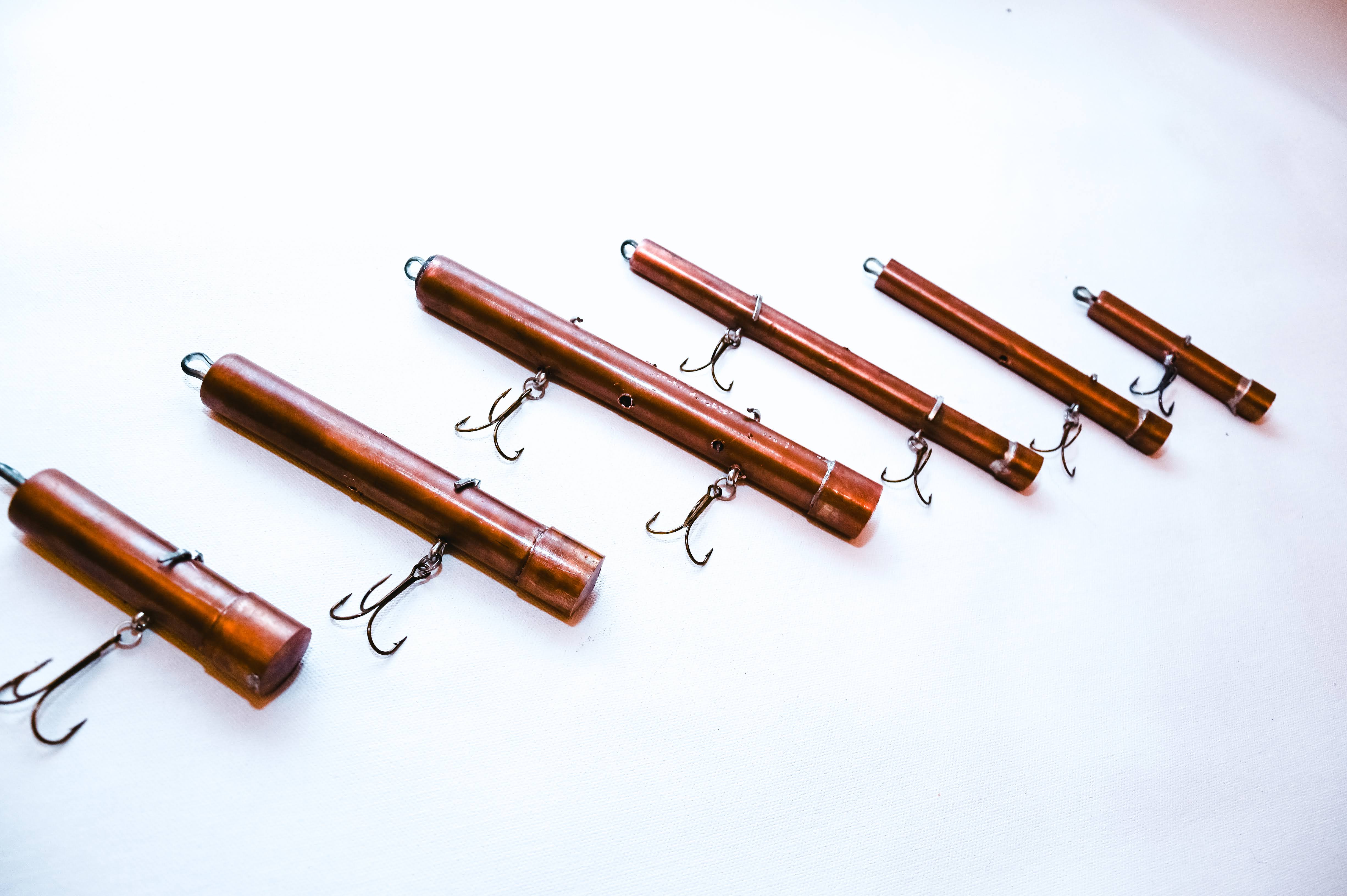 copper pipe fishing lure Whiskey Tall Rockfish 16oz Beau Mac Copper Pipe Jigs are the go to lure to hunt down Big bottom fish Copper Mold Spoon Lure