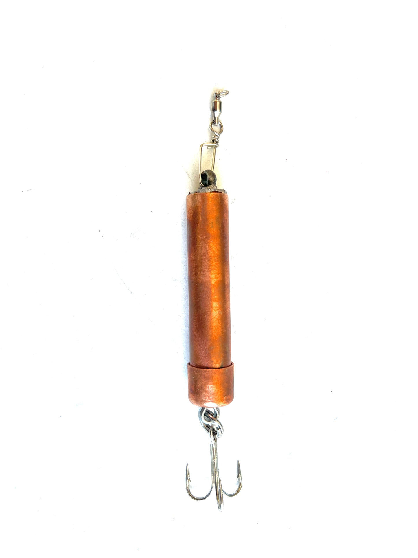 Copper pipe rockfish lure with swivel snap