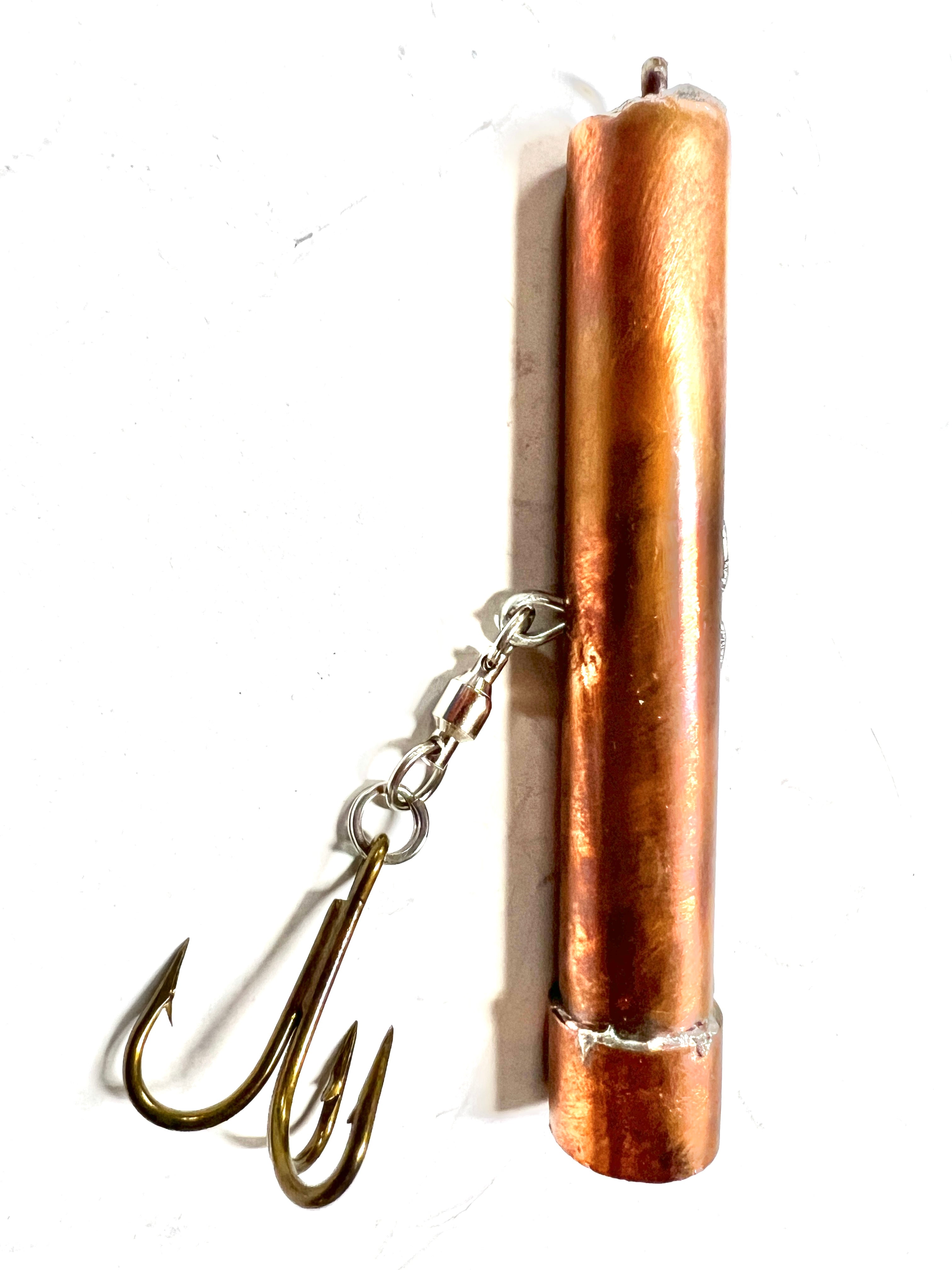copper pipe fishing lure Lil' Whiskey Pipe Jig 8oz