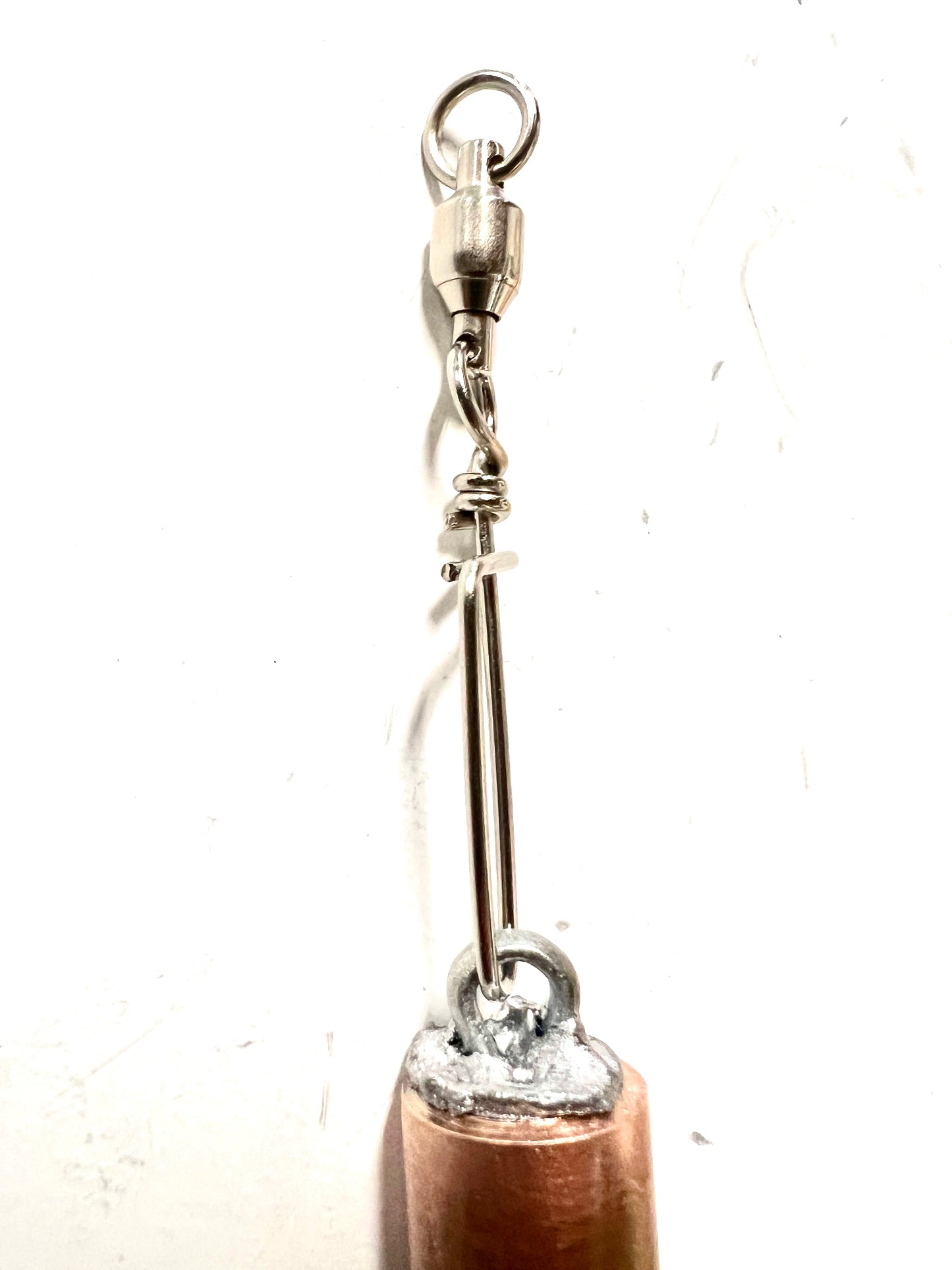 Lingcod fishing tackle stainless steel snap swivel on a pipe jig