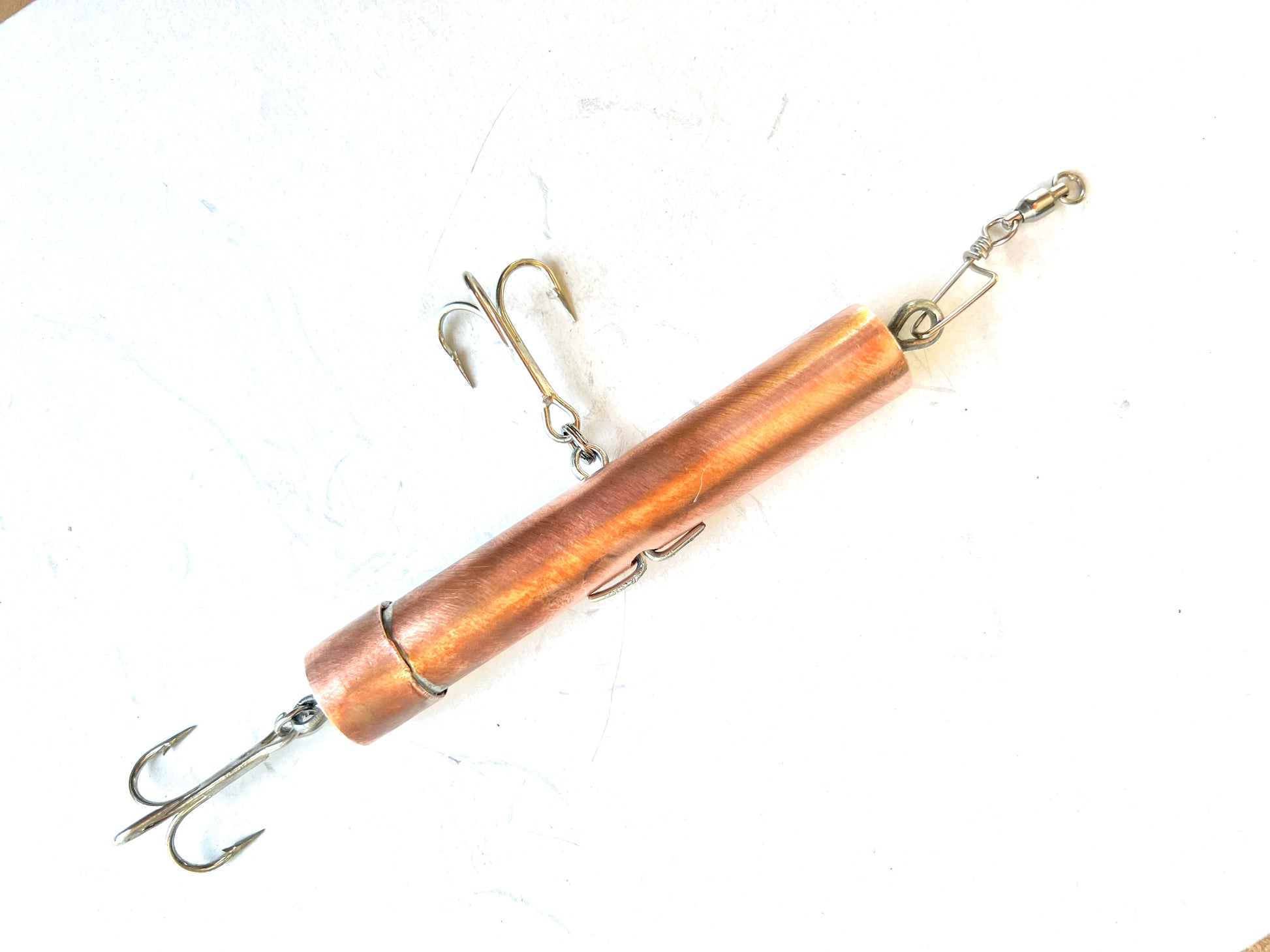 Deluxe Rockfish Lure Pipe Jig with Treble Hooks and Stainless Steel Swivel