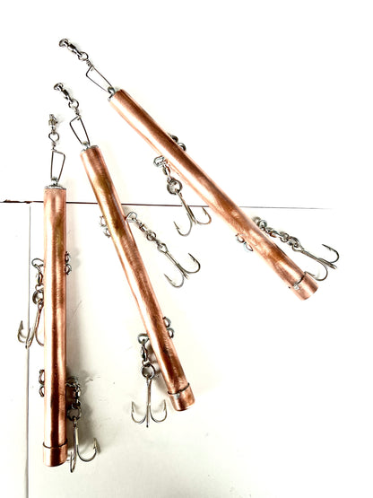 Three Rock Fishing Lures Pipe Jigs Whiskey Tall